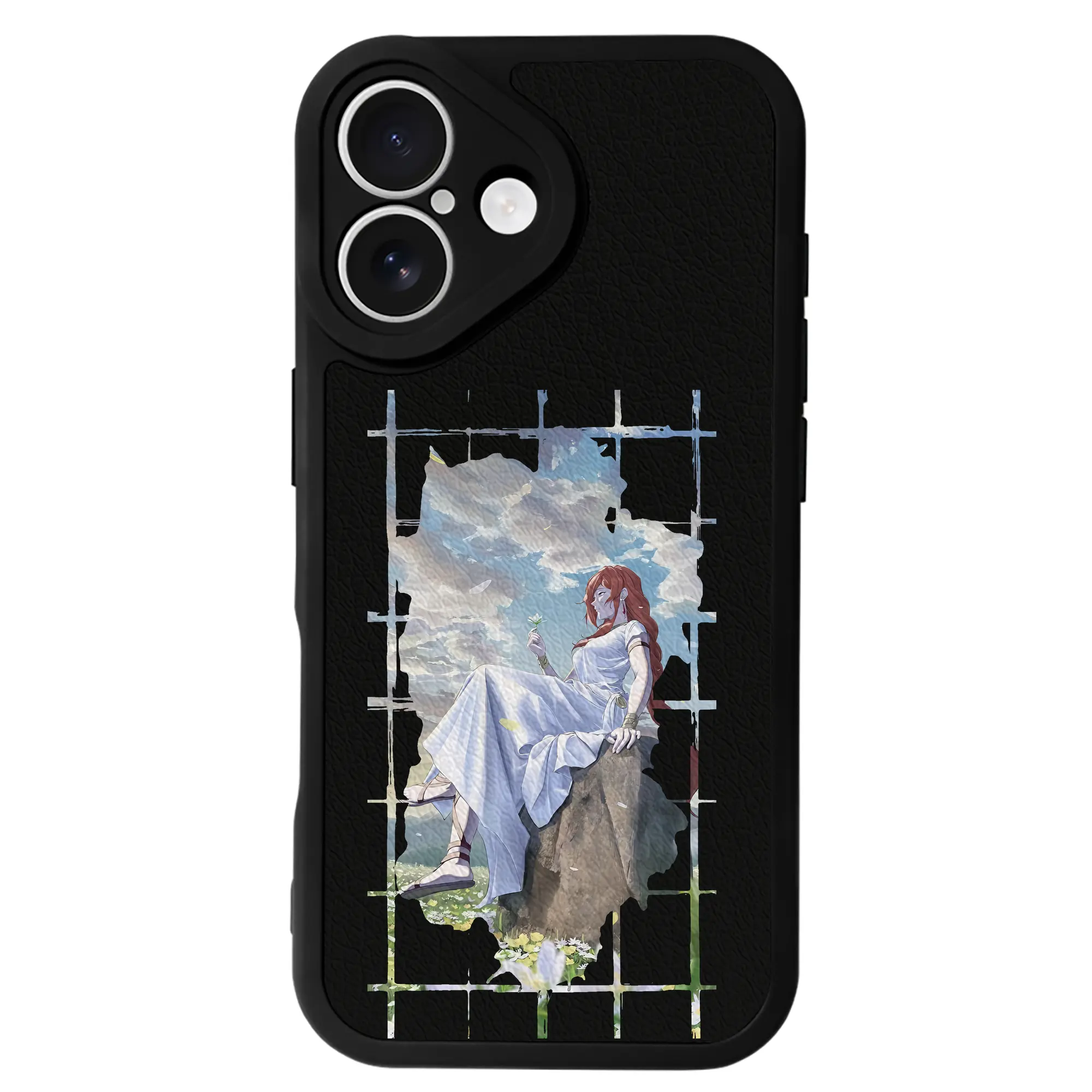 葬送のフリーレン（Frieren） グッズ,フランメ（Flamme） - IPhone 16シリーズ対応 ・ シリコンスマホケース ・ レザー調 ・ 高精度フィット ・ 耐衝撃 ・ ワイヤレス充電対応 ・ 精密カット